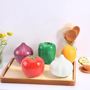 Tomato Shape Plastic Vegetable Food Fresh Saver Storage Container Box With Seal Lids