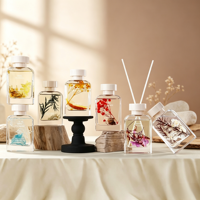 Diffuseur de parfum d'ambiance en verre carré de luxe, diffuseur à bâtonnets longue durée pour la maison, idéal pour la décoration intérieure et les cadeaux
