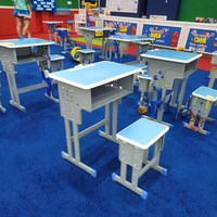 Vente directe d'usine, ensemble de bureau et chaise d'école moderne, écologique, durable, réglable en hauteur, meubles en bois vert pour salle de classe