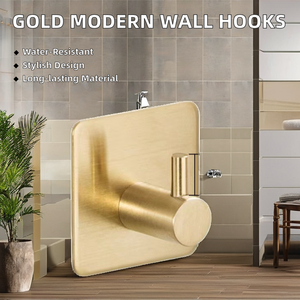 Vàng hiện đại kim loại tường móc không thấm nước tự dính treo áo móc móc áo móc hộp đóng gói - Product Image 3