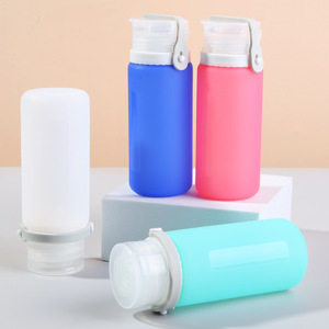 Bouteilles de voyage portables en silicone de 89 ml, anti-fuite, avec sangle, pour shampoing, gel douche, nettoyant visage - Product Image 1