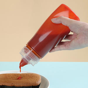 Accessoires de <span class=keywords><strong>cuisine</strong></span> pot d'assaisonnement en plastique de 450ml 15OZ avec couvercle distributeur d'huile de crème bouteilles de Sauce à presser - Product Image 5