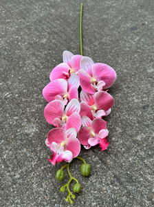 Venta al por mayor Real Touch Latex Faux Phalaenopsis flores de orquídeas artificiales 7 flores para Pascua ramas de flores artificiales decorativas - Product Image 5