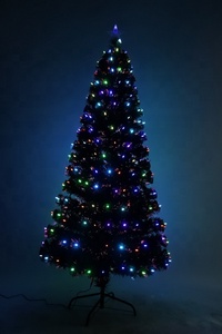 Sapin de Noël en fibre optique PVC <span class=keywords><strong>bleu</strong></span> clair, décoration de Noël pour la maison - Product Image 5