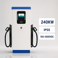 Station de recharge pour véhicules électriques certifiée CE, chargeur rapide DC 240 kW, étanche IP55, sur pied, double pistolet, homologué TUV, IK10, WrightCharge