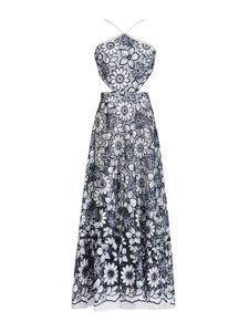 Alla moda eleganti con scollo a schiena scoperta senza maniche <span class=keywords><strong>fiori</strong></span> Casual Slip abiti da festa <span class=keywords><strong>Midi</strong></span> donna - Product Image 6