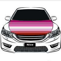 Housse de capot de voiture personnalisée arc-en-ciel gay, en polyester extensible, pour décoration extérieure lors de salons automobiles et événements festifs en plein air