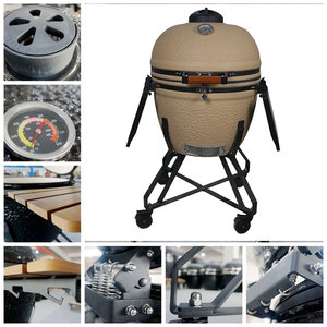 Barbecue <span class=keywords><strong>Kamado</strong></span> Auplex Série Big <span class=keywords><strong>Joe</strong></span> 27 pouces, robuste, en céramique, au charbon de bois, fumoir, EN-1860, prix usine - Product Image 4