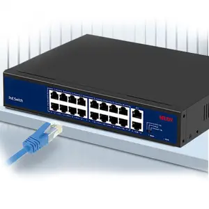 16 + 2 port tidak dikelola jaringan switch poe 16*100m + 2 * gigabit uplink port 200w jam tangan VLAN fungsi anjing Power Supply untuk sistem CCTV