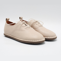 Chaussures plates décontractées pour femmes en cuir véritable, légères et confortables, avec semelle en caoutchouc