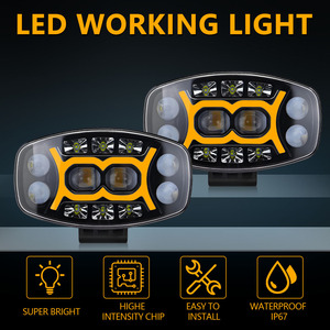 Nouveau phare de travail LED ovale 10 pouces 1W 12V pour camion, avec clignotants dynamiques séquentiels, pour conduite tout-terrain - Product Image 5