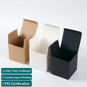 Boîtes carrées en kraft personnalisables (noir/blanc/marron) - Petites boîtes en carton pour <span class=keywords><strong>mariage</strong></span>, fête et emballage cadeau - Product Image 1