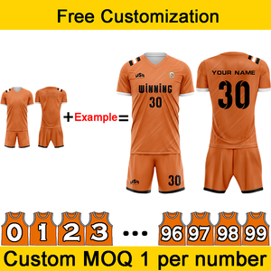 Ensembles de maillots de football personnalisés avec logo, motifs et numéros pour hommes, étudiants et enfants, grande taille, respirants, haute élasticité, anti-transpiration, séchage rapide - Product Image 3