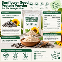 Poudre de protéines de graines de tournesol, protéines végétales véganes, emballage prêt à la vente en sachet, pot ou boîte pour les distributeurs et les propriétaires de marques, sans OGM