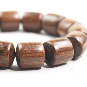 Golden Sandalwood <b>Bracelet</b> Barrel <b>Beads</b> 14x15mm Single Loop Wooden Jewelry <b>Men</b> Women Chinese Style - Product Image 2
