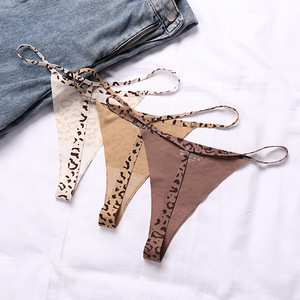 Culottes string respirantes pour femmes, sexy, sans couture, imprimées léopard, haute élasticité, taille basse, string romantique, sous-vêtements - Product Image 5