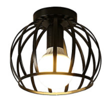 Lampada a Sospensione Industriale Moderna Nera Semi-Incasso in <span class=keywords><strong>Metallo</strong></span> Stile Watermelon E27 per Illuminazione Casa Soggiorno Camera da Letto - Product Image 3