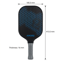 En stock 2026 Raquette de pickleball personnalisée en fibre de carbone 16 mm Noyau en nid d'abeille PP Impression de logo Vente en gros OEM Usine