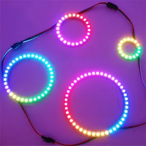 Auto Lighting System Full Circle 70mm 80mm 90mm Flowing Color Halo rings Angel Eyes 5050 RGB Led Halo Ring Headlight