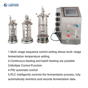 Nuevo Biorreactor de Vidrio Pequeño de 1L-10L, Doble Capa, Sellado Magnético, Agitación Mecánica, Bomba PLC, Cultivo Microbiano, Fermentación - Product Image 5
