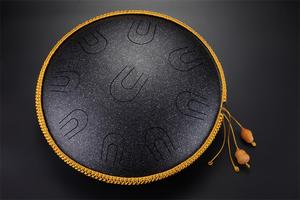 Handpan Chakra <span class=keywords><strong>Tank</strong></span> <span class=keywords><strong>Drum</strong></span> en Cuivre de Classe A, 14'' (38*12cm), avec 9 notes (échelle Ré mineur), <span class=keywords><strong>Instrument</strong></span> de percussion artisanal HP38N par Raysen - Product Image 5