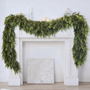 Guirnalda <span class=keywords><strong>de</strong></span> Cedro Artificial <span class=keywords><strong>de</strong></span> 270 cm (9 pies), Decoración Navideña para <span class=keywords><strong>Chimenea</strong></span>, Barandal <span class=keywords><strong>de</strong></span> Escalera y Hogar - Product Image 6