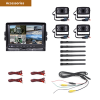 SONIX9337 Système à 4 caméras pour camions Filtre à C38IR-CUT Aucune interférence Carte SD Enregistrement vidéo Aide à l'inversion de la voiture de camion à 360 degrés