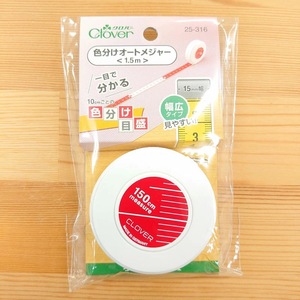 เทปวัดสีโคลเวอร์ 150 ซม. แบบนุ่ม สำหรับงานเย็บผ้า แบบยืดหดอัตโนมัติ - Product Image 1
