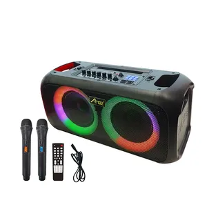 Multimedia 6.5Inch Draagbare Outdoor Speaker Zwart Grote Draadloze Kts Bass Speaker Met Led Licht