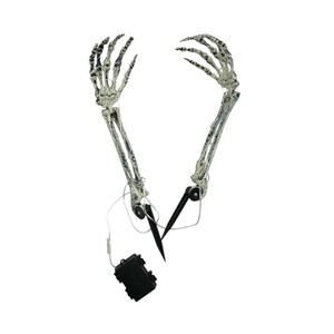 Halloween Trong Nhà Ngoài Trời Sân Đạo Cụ 2Pcs 47Cm Skeleton Pin Hoạt Động Ánh Sáng Mặt Đất Chèn Với Hẹn Giờ Đèn LED Trắng Ấm - Product Image 6