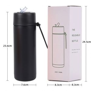 Custom 20oz Tumblers 304 Stainless Steel Tumblers Cup Sports Kettle Portable Silicone Handle <b>Straw</b> Cup <b>with</b> Custom logo - Product Image 5