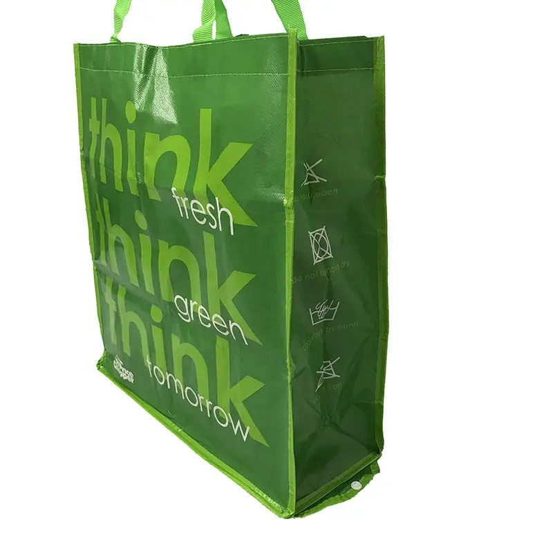 2022 Non Woven Fabric Tote Shopping Bags Custom New Printed Eco Friendly Recycle Reusable Green Grocery PP Laminated bag
