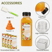 Bouteilles de jus en plastique de 12 oz réutilisables, contenants pour boissons, jus, lait, smoothies, bubble tea – Vente chaude