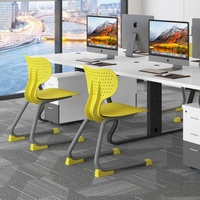 Chaise de réunion en plastique ergonomique, chaise de bureau scolaire, chaises de direction perforées à motif étoile pour salle de classe et lycée