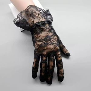 Sexy <b>Lace</b> Trim Short <b>Elastic</b> Retro Bridal Gloves, Fashionable Cheongsam, Elegant and Sexy T5 - Product Image 3