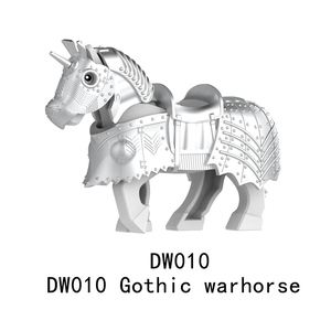 DW007-012 MOC gotico cavallo da guerra blocchi medievali soldati militari castello cavalieri armatura cavalli mattoni giocattoli per bambini regalo - Product Image 4