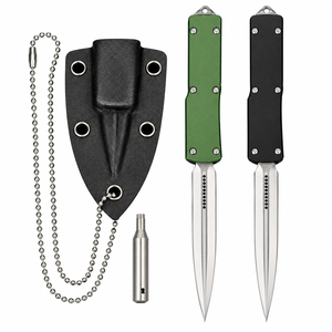 Mini Coltello Pieghevole in Acciaio D2 con Manico in Alluminio e Fodero Kydex, Coltello Tascabile Tattico EDC, Strumento per Campeggio e Sopravvivenza, Regalo - Product Image 1