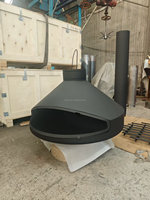 Cheminée suspendue de fabrication chinoise, autoportante, en bois et acier, pour intérieur, maison, villa, hôtels, chauffage au feu réel, bois de chauffage suspendu