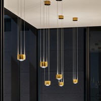 Lustre Nordique de Luxe Léger, Petit Chandelier Moderne et Simple, Luminaires Longs pour Restaurant, Luminaires de Bar pour Salon, Lampes Créatives Boule Magique