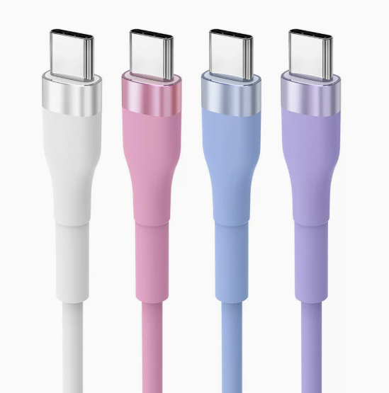 Short USB C to USB C Cable,Portable Liquid Silicone Cord,Type C Fast Charging Wire Compatible with iPhone 17,Samsung Galaxy S20