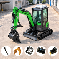 Excavator Crawler 1.6T, Bucket 0.03 M3, Blade Dozer 7600W, Kedalaman Penggalian 1800mm untuk Perbaikan Jalan dan Pembersihan Lahan