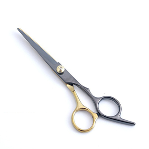 Ciseaux à cheveux professionnels en acier VG10, à double lame incurvée et arrondie, pour moustache, sourcils et nez, avec manche en forme de bâtonnet de tambour arc-en-ciel - Product Image 1