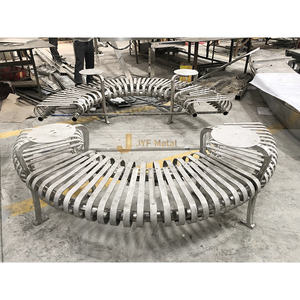 Banco de Jardín de Acero Inoxidable Pulido de Estilo Europeo Moderno V85, Escultura Artística Coleccionable para Villa - Product Image 1