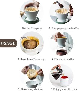 ที่กรองกาแฟ2-5ถ้วย, ที่กรองกาแฟ100ไม่ฟอกขาวตะกร้ากรองกาแฟธรรมชาติข้น5ถ้วยสำหรับการค้า - Product Image 2