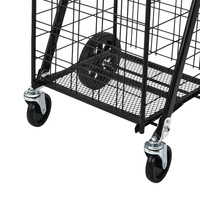 Chariot d'épicerie de supermarché à main, cadre en fer portable avec panier en fer peint à la bombe, chariot à provisions pour la maison