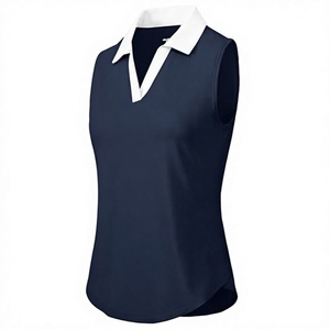 Polo de golf sans manches professionnel pour femme - Débardeur athlétique à col en V - Haut de performance à séchage rapide pour les sports d'été - Product Image 1
