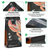 Bolsa de Café Personalizada JIAHE con Fondo Plano, Cierre de Cremallera, Ventana y Válvula, 250g 500g 1kg, Grado Alimenticio, Mylar, Venta al Por Mayor