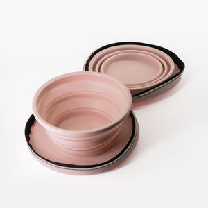 Ciotola in Silicone per animali domestici portatile pieghevole ciotola per cani per cibo e acqua pieghevole da viaggio doppio cane ciotola - Product Image 3