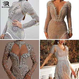 Nuovo Fashion Clear Strass Strass Strass Strass strappone Fringe rifiniture e cucire-On per abiti da sposa - Product Image 6