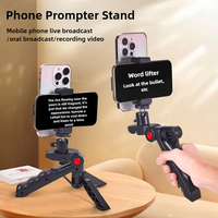 Support de Téléprompteur pour Téléphone Portable pour Diffusion en Direct sur Téléphone Support de Bureau Portable Support Vidéo Sous-titres Discours Lecture Trépied Accessoires